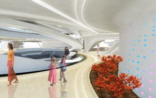 Illustration for article titled Tron-like House of the Future will be built over a Beijing mall